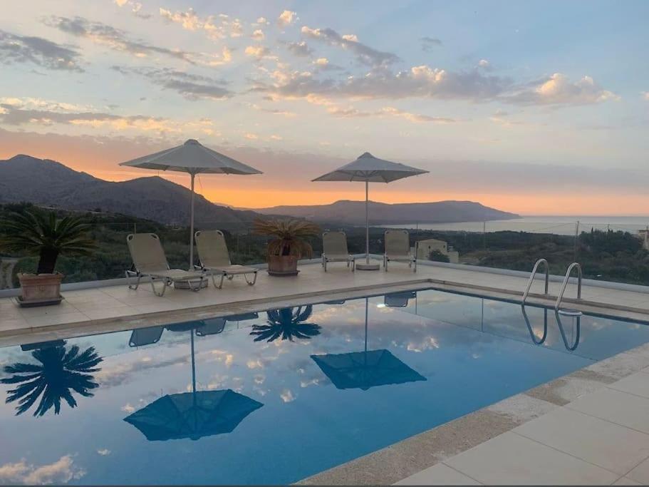 Villa Vuna - Private Pool -Sea View 干尼亞 外观 照片